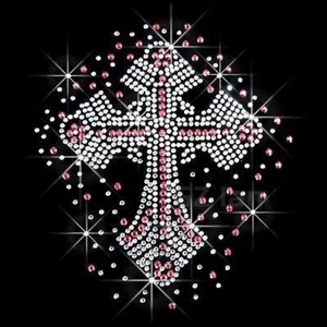 Chéo tùy chỉnh Rhinestone truyền nhiệt sorority thạch hot-sửa chữa tinh thể Rhinestone sắt trên chuyển - Product Image 1