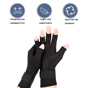 Gants de protection en silicone demi-doigt d'usine fibre de cuivre gants d'écran tactile antidérapants résistants à l'usure d'équitation en plein air