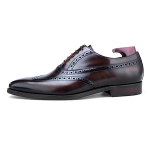 Chaussures Oxford en cuir à lacets, haut de gamme, faites à la main, dessus en cuir véritable, semelle intermédiaire en caoutchouc, anti-odeur, antidérapantes, toutes saisons - Product Image 4