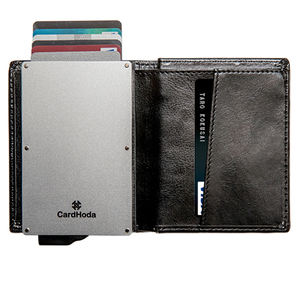 Custom PU Leather <b>Business</b> <b>Card</b> <b>Holder</b> Open Closure Short Design Magnetic <b>Card</b> Anti-theft RFID Blocking Nylon Lining Unisex - Product Image 2