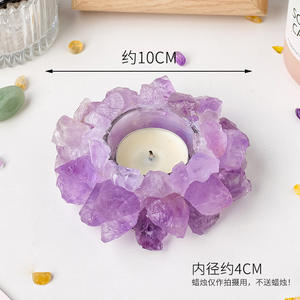 เชิงเทียนแกะสลักคริสตัลรูปทรงกลมลายสัตว์  ผสมแร่ธาตุหลากสี  สำหรับตกแต่งบ้าน  ของขวัญคริสต์มาสจากกวางตุ้ง - Product Image 2