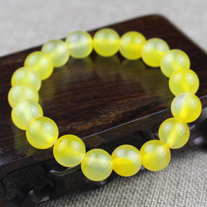Yellow Agate <b>Bracelet</b> 10mm 18 Beads Unisex Gift Jewelry Geometric <b>Ball</b> Shape Hangzhou Origin - Product Image 3