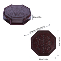 Ensemble de 6 sous-verres en cuir PU écologique gravés au laser Yuhe avec support en PU en stock à prix réduit
