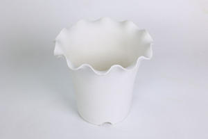 High Quality Tall PP <b>Plastic</b> Plant Pots Ruffled Scalloped Top <b>Edge</b> Decorative Planter with Drainage for Orchids Florist Bulk - Product Image 3