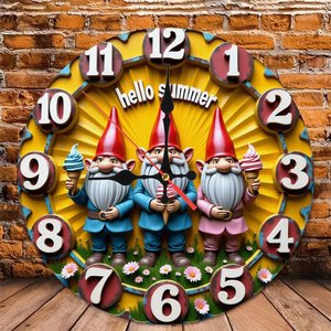 <b>Round</b> Wooden Wall Clock 25x25cm Slim <b>Frame</b> Silent Movement Home Office Simple Decoration - Product Image 6