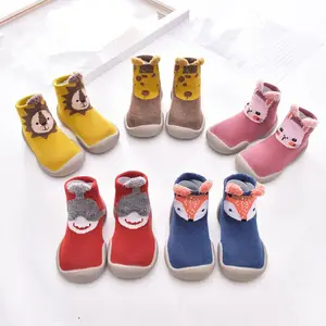 Custom Logo Cartoon Infant Thick Winter Bamboo Funny Boy Organic Cotton Non Slip Grip Baby Anti Slip Kids Socks