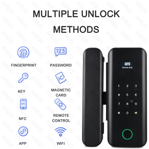 TUYA kunci pintar pintu kaca WIFI, kunci pintu kaca Digital biometrik Digital, kunci pintu kaca Tuya sidik jari - Product Image 2