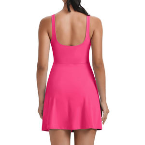 Damen High-Waist Anti-Rutsch Sportrock mit Trägern und integriertem BH, anpassbar, aus Stretch-Polyester - Product Image 2