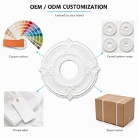 Médaillon de plafond rond moderne de luxe en polyuréthane, panneau central décoratif, durable, écologique, finition lisse, facile à installer