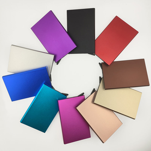 Portefeuille <span class=keywords><strong>porte</strong></span>-cartes <span class=keywords><strong>rigide</strong></span> personnalisé avec logo, prix le plus bas, pour <span class=keywords><strong>homme</strong></span> et femme, fin, en aluminium, avec blocage RFID - Product Image 2