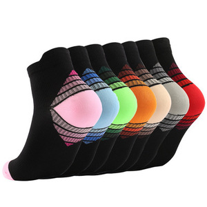 Sports Compression Socks Nylon Color Blocking Ankle Length For <b>Running</b> Cycling Basketball Workout Fitness Men Women - Product Image 1