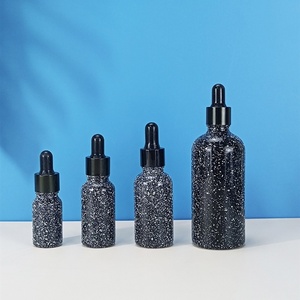 Luxury Cosmetic Skin Care Packaging Matte Black Round Glass <b>Dropper</b> <b>Bottle</b> 20ml 50ml 30 ml Serum <b>Bottle</b> with <b>Dropper</b> - Product Image 2
