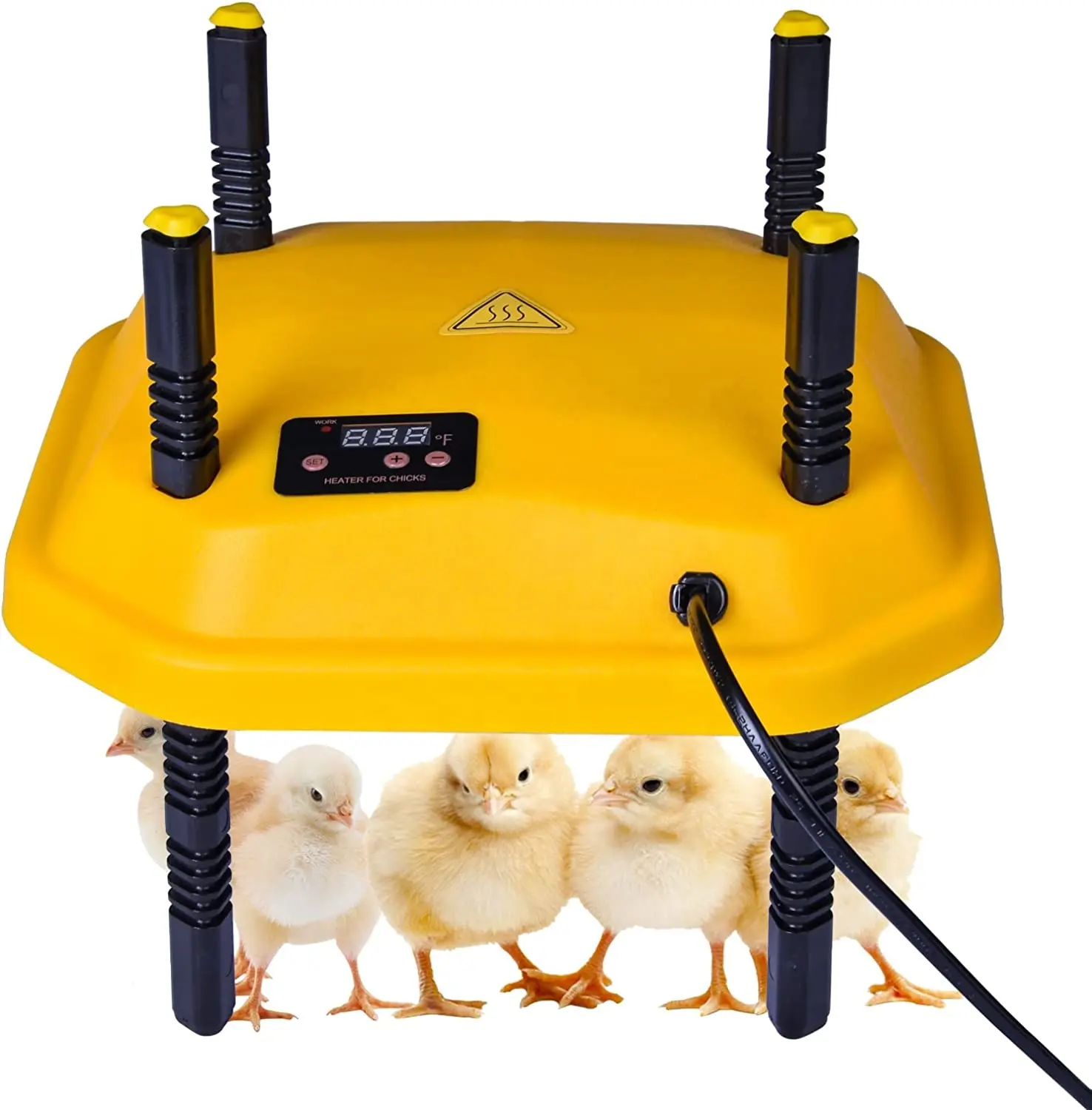 Chick Broeder Verwarmingsplaat, 10 "X 10" Kippenbroedverwarming Met Temperatuurweergave, Verstelbare Hoogte Voor Baby Chick Eendje,