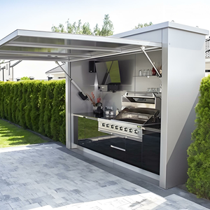 Cao cấp chống côn trùng nhà bếp ngoài trời đổ Bên Cửa bền và mạnh mẽ 304 thép không gỉ nhà bếp ngoài trời đổ cho sân - Product Image 1