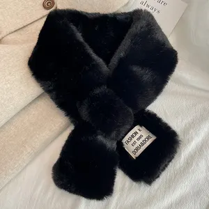 Factory Bestseller Woman Scarf Multi Colour Small Versatile Imitation Otter Rabbit Fur Warm Winter Scarf