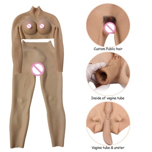 Ensemble de chatte en Silicone croisé, soutien-gorge en Gel de silicium complet, Costume séparé des faux seins rebondies et des faux pantalons de vagin 5 pièces - Product Image 3