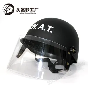 成人警察斯沃特团队头盔折叠带清晰的面罩战斗战术服装成人服装