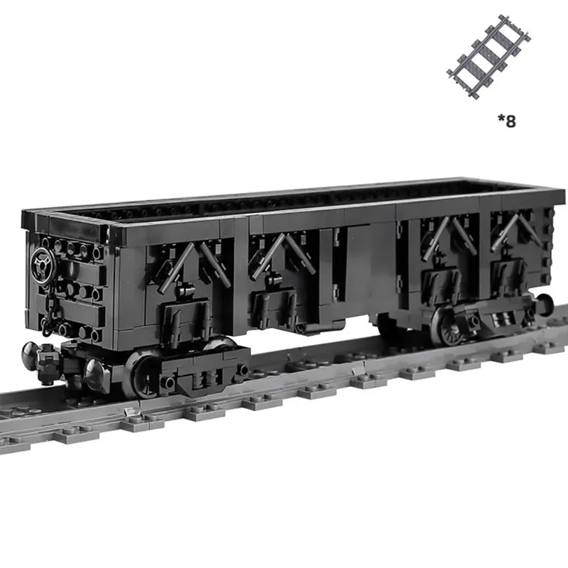 Quebra-cabeça 608 trem, série de trem de cidade, brinquedo de treino de carga técnico, transporte a vapor, com pista, blocos de construção, brinquedos para crianças