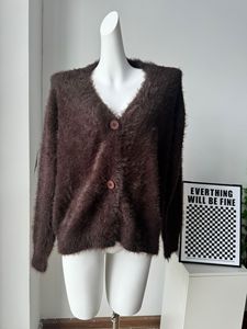 Damen Locker Sitzender Lässiger Langarm V-Ausschnitt Atmungsaktiver Koreanischer Acryl-Strick Winter Pullover Strickjacke 3863 - Product Image 6