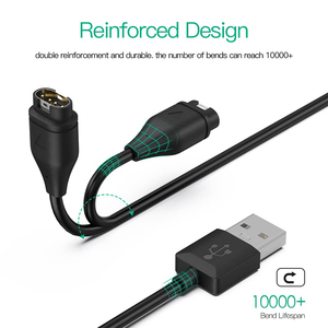 Câbles de charge pour montre connectée noirs de 3,3 pieds (1 m) de long, câbles de charge USB pour <span class=keywords><strong>Garmin</strong></span> 7 7S 7 6 6S 5 5S 5X 245 945 965 <span class=keywords><strong>Venu</strong></span> <span class=keywords><strong>2</strong></span> 2s - Product Image 3