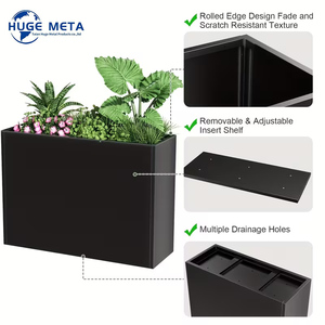 Jardinière <span class=keywords><strong>en</strong></span> <span class=keywords><strong>métal</strong></span> extra-large moderne personnalisable avec trou <span class=keywords><strong>de</strong></span> drainage, résistante aux intempéries, <span class=keywords><strong>décoration</strong></span> <span class=keywords><strong>de</strong></span> <span class=keywords><strong>jardin</strong></span> extérieur pour la maison - Product Image 5