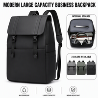 Sac à dos pour ordinateur portable grande capacité, imperméable, avec rabat – Sac de voyage léger et durable, style professionnel et design anti-éclaboussures