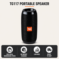 Haut-parleur portable BT 5.3 TG117 avec basses profondes et subwoofer, appels mains libres, multi-scènes, extérieur, logo personnalisé – Stock local US 2026