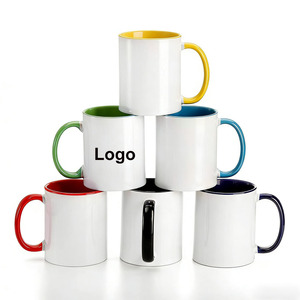 Taza <span class=keywords><strong>de</strong></span> Café <span class=keywords><strong>de</strong></span> Cerámica <span class=keywords><strong>de</strong></span> 350 ml (11 oz) con Logotipo Personalizado, <span class=keywords><strong>Diseño</strong></span> Moderno con Asa Interior del Mismo Color para el Regreso a Clases, Producto <span class=keywords><strong>de</strong></span> Sublimación - Product Image 1