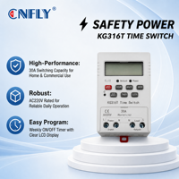 CNFLY KG316T 30A Mini LCD Digital Timer Switch Pengontrol Waktu Bel Sekolah Bertenaga Baterai 220-240V 50-60Hz