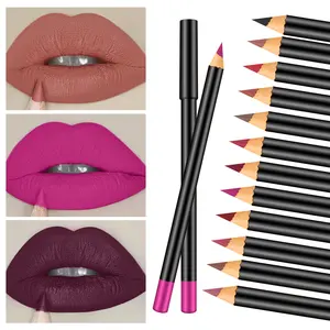 Bán Hot Multicolor Waterproof Lip Liner Kẻ Viền Bút Chì Make Up Bút Chì Lông Mày Với Nhãn Hiệu Riêng