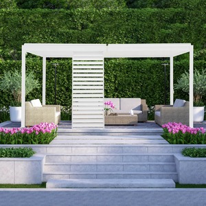 Pantalla de privacidad de aluminio de tamaño personalizado, pared de obturador lateral para pérgola exterior, presión natural, a prueba de viento para accesorios de balcón - Product Image 6