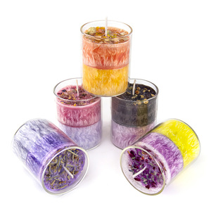 Vela artesanal LANJO al por mayor, con aroma a flor de hielo, ecológica, de cera de palma con bloques de color, para aromaterapia, decoración del hogar y regalo. - Product Image 1