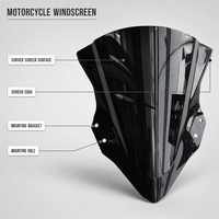 Pare-brise de moto haute performance, déflecteur avant épaissi modifié pour la course, compatible Kawasaki Ninja400 Ninja500