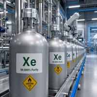 Xenón Electrónico de Grado 5N Xe con Pureza del 99.999%, Fuente de Gas Raro para Imágenes Médicas Avanzadas, Anestesia e Industria de Iluminación