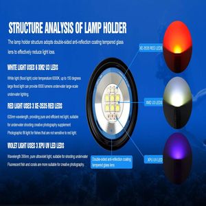 Lặn thiết bị video Camera ánh sáng dưới nước 70m <span class=keywords><strong>UV</strong></span> lặn Đèn pin df50 mạnh mẽ 6500lm <span class=keywords><strong>LED</strong></span> 90 IP68 80 0.1 - Product Image 4