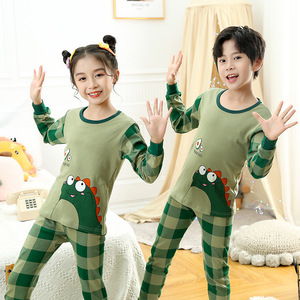 Conjunto Básico de Ropa de Otoño para Niños, Conjunto de Ropa Interior Térmica de Algodón Puro Estampado para Niñas y Niños, Delgado, para Otoño-Primavera - Product Image 1
