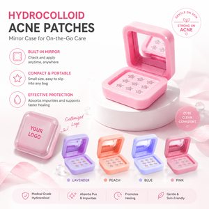 Wholesale Pricing Hydrocolloid Star <strong>Vitamin</strong> C Acne <strong>Patch</strong> Mirror Case Packaging Non-Irritating Acne Treatment Customizable Logo - Product Image 1