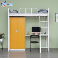 Dortoir d'université pour adultes, lit superposé en acier, appartement d'étudiant, armoire en acier, bureau et casier bon marché