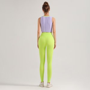 Bir Yoga bel tayt dikişsiz yumuşak tam uzunlukta t-line Lady spor pantolon Pickleball gönderme Up pantolon spor koşu