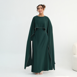 Abaya con Rifiniture in Perle, Tessuto Nida Premium, Abbigliamento Islamico di Lusso per Donne, Abaya Chiusa di Lusso per Donne Musulmane - Product Image 3