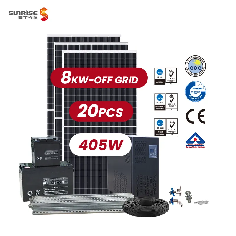 Hot Sale Home Solar Photovoltaik-Systeme vervollständigen 8kW 10kW netz unabhängige Solargenerator-Energie panel mit Lithiumbatterie-Backup