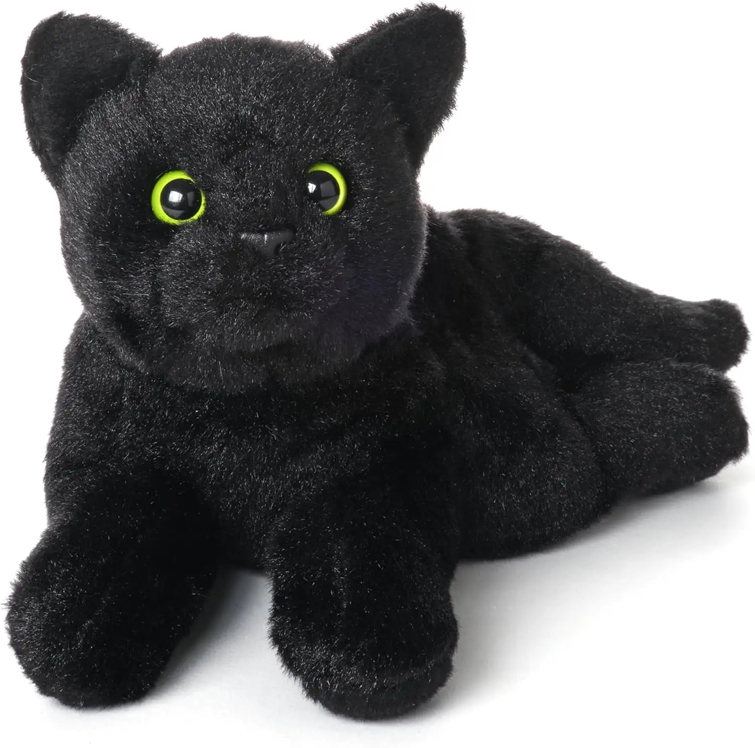 Stofftiere realistische schwarze Katze Plüsch-Spielzeug weiches Kätzchen Stofftiere schwarze Katze Plüschie für Heimdekoration Tiersammlung