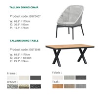 Ensemble table et chaises de jardin Express Garden en alliage d'aluminium moderne - résistant aux UV, durable, en rotin PE, pour cour et salon