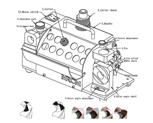 Afilador de brocas portátil para taladro, rango de molienda de 3-20mm con motor como componente central, 1 unidad - Product Image 4