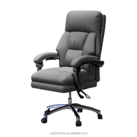 Chaise de bureau en cuir véritable ergonomique pour la maison avec accoudoirs réglables pour étudiant