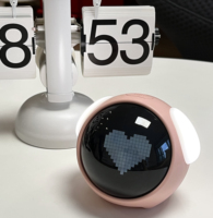 Jam Alarm emosi lucu Led untuk anak-anak, Jam Alarm meja samping tempat tidur Mini isi ulang daya