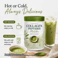 Extrait de Champignon Beauté & Bien-être des Articulations avec Collagène Peptides Matcha |   Matcha avec peptides de collagène bovin hydrolysé
