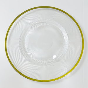 Assiettes de présentation en acrylique transparent <span class=keywords><strong>SONYA</strong></span> DINNERWARE avec bord doré pour mariages, fêtes et événements (vente en gros) - Product Image 2