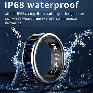 Smart <b>Ring</b> LED Display Screen Stainless Steel Health Tracker Touchscreen Heart Rate Monitor App Control GPS Men Women 5ATM - Product Image 6