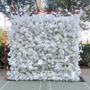 DKB 2024豪華ホワイト5Dフラワーウォール背景パーティーデコレーションフラワーウォール8ft X 8ft背景背景花カーテンロールアップ - Product Image 2
